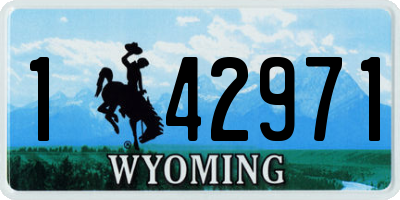 WY license plate 142971