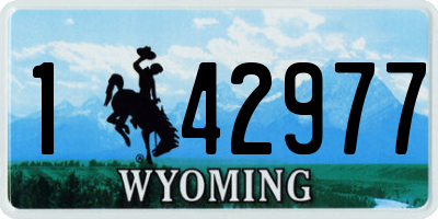 WY license plate 142977