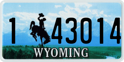 WY license plate 143014
