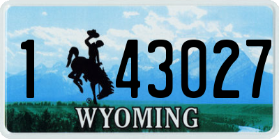 WY license plate 143027