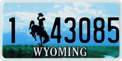 WY license plate 143085