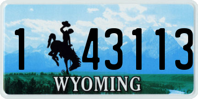 WY license plate 143113