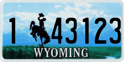 WY license plate 143123