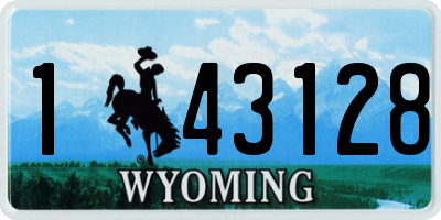 WY license plate 143128