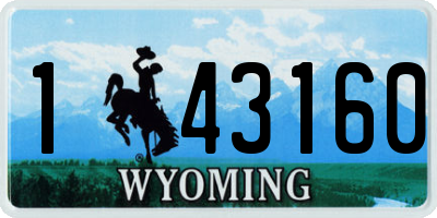 WY license plate 143160
