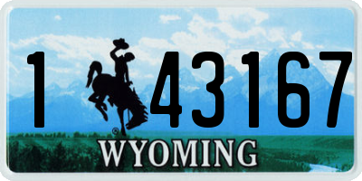 WY license plate 143167