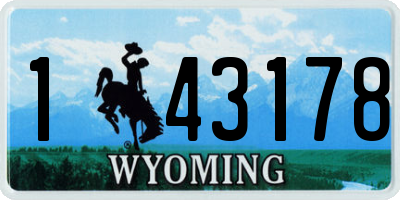 WY license plate 143178
