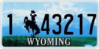 WY license plate 143217