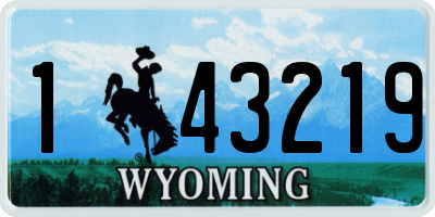 WY license plate 143219