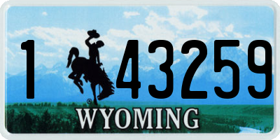 WY license plate 143259