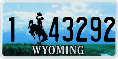 WY license plate 143292