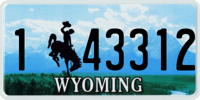 WY license plate 143312