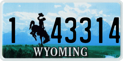WY license plate 143314
