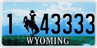 WY license plate 143333