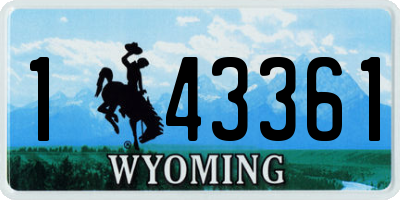 WY license plate 143361