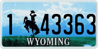 WY license plate 143363