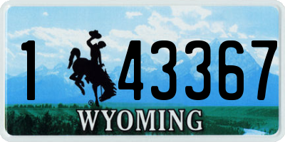 WY license plate 143367