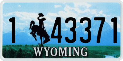 WY license plate 143371
