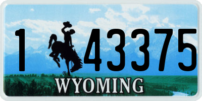 WY license plate 143375