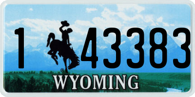 WY license plate 143383