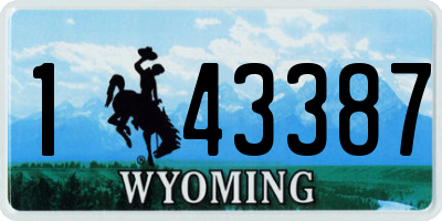 WY license plate 143387