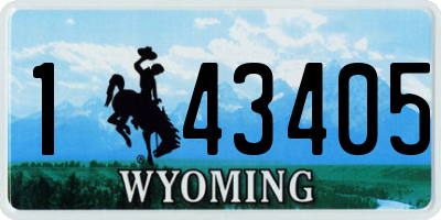 WY license plate 143405