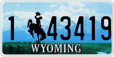 WY license plate 143419