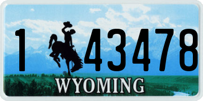 WY license plate 143478