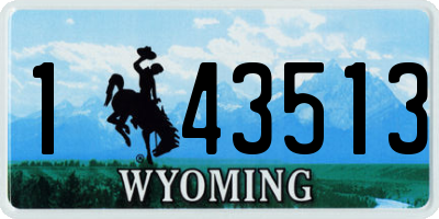 WY license plate 143513