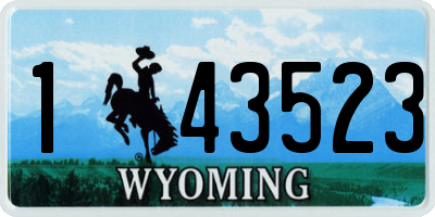 WY license plate 143523