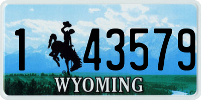 WY license plate 143579
