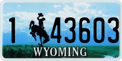 WY license plate 143603