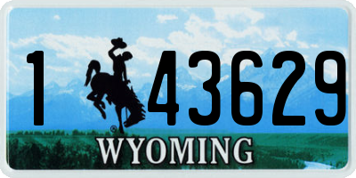 WY license plate 143629