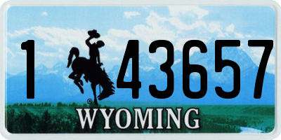 WY license plate 143657