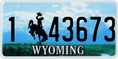WY license plate 143673