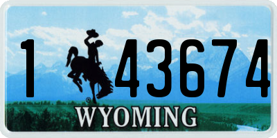 WY license plate 143674