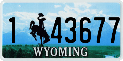 WY license plate 143677