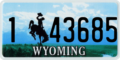 WY license plate 143685