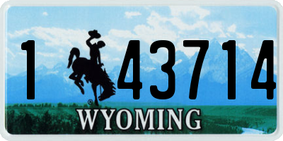 WY license plate 143714