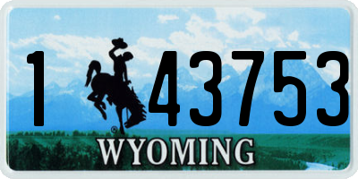 WY license plate 143753