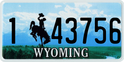 WY license plate 143756