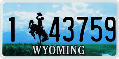 WY license plate 143759