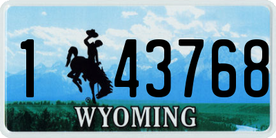 WY license plate 143768