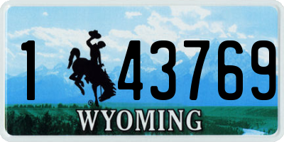 WY license plate 143769