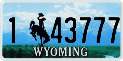 WY license plate 143777