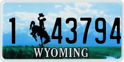 WY license plate 143794