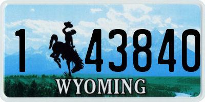 WY license plate 143840