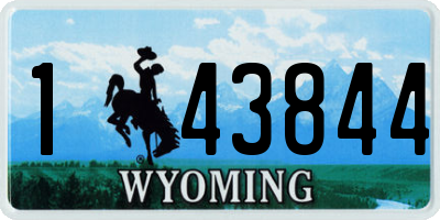WY license plate 143844