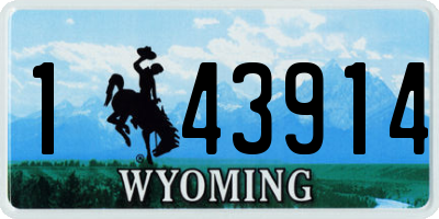 WY license plate 143914