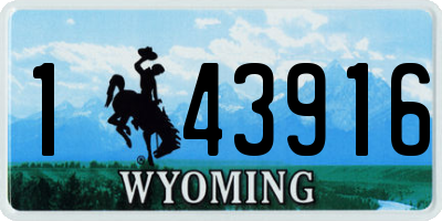 WY license plate 143916